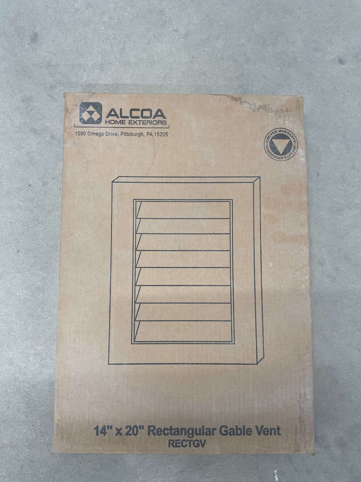Cream Rectangular Gable Vent
